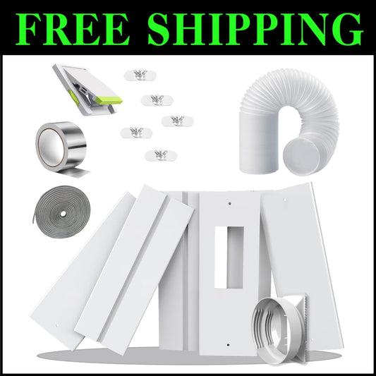 Easy Setup 95-Inch Sliding Door AC Vent Kit with Security Lock - Energy Saving