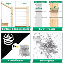 Load image into Gallery viewer, 60 Pack T316 Stainless Steel Cable Railing Hardware - Hand Swage Tensioner Kit