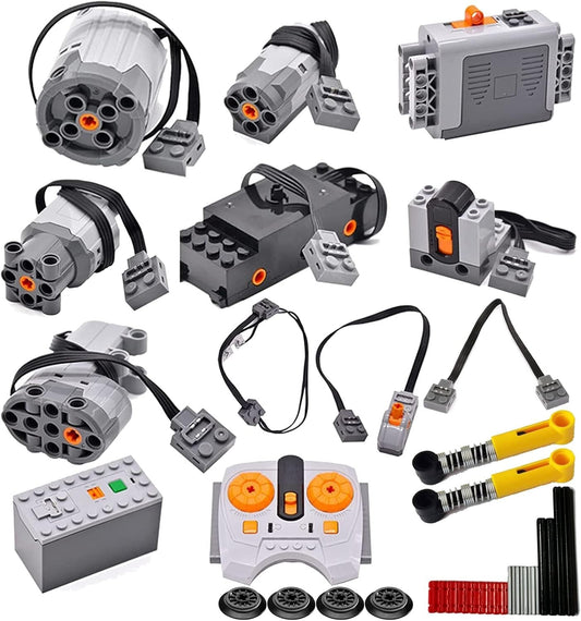 32-Piece Power Functions Kit: Ultimate Train & Motor Set with Remote Control
