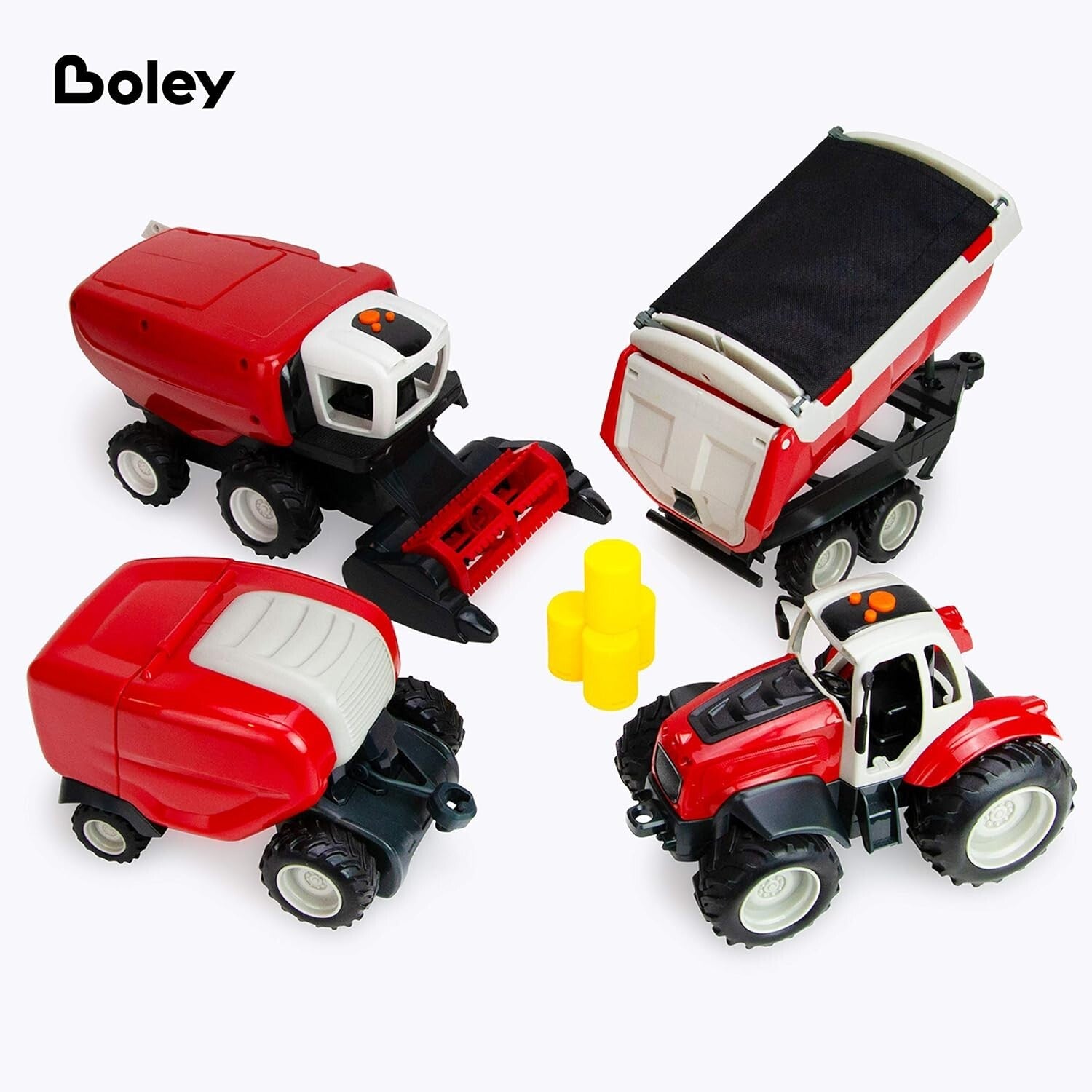 Farm Toy Tractor & Harvester Playset - 18 Pc Interactive Learning Fun for Kids