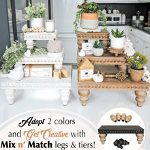 Load image into Gallery viewer, Handmade Wooden Decorative Tiered Trays - Set of 3 for Kitchen &amp; Tabletop