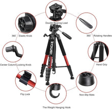 Load image into Gallery viewer, Premium 74-Inch Aluminum Tripod for Cameras &amp; Smartphones - Perfect for Vlogging