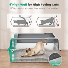 Load image into Gallery viewer, Oversized Stainless Steel Cat Litter Pan with Lid - Ideal for Big Cats &amp; Kittens