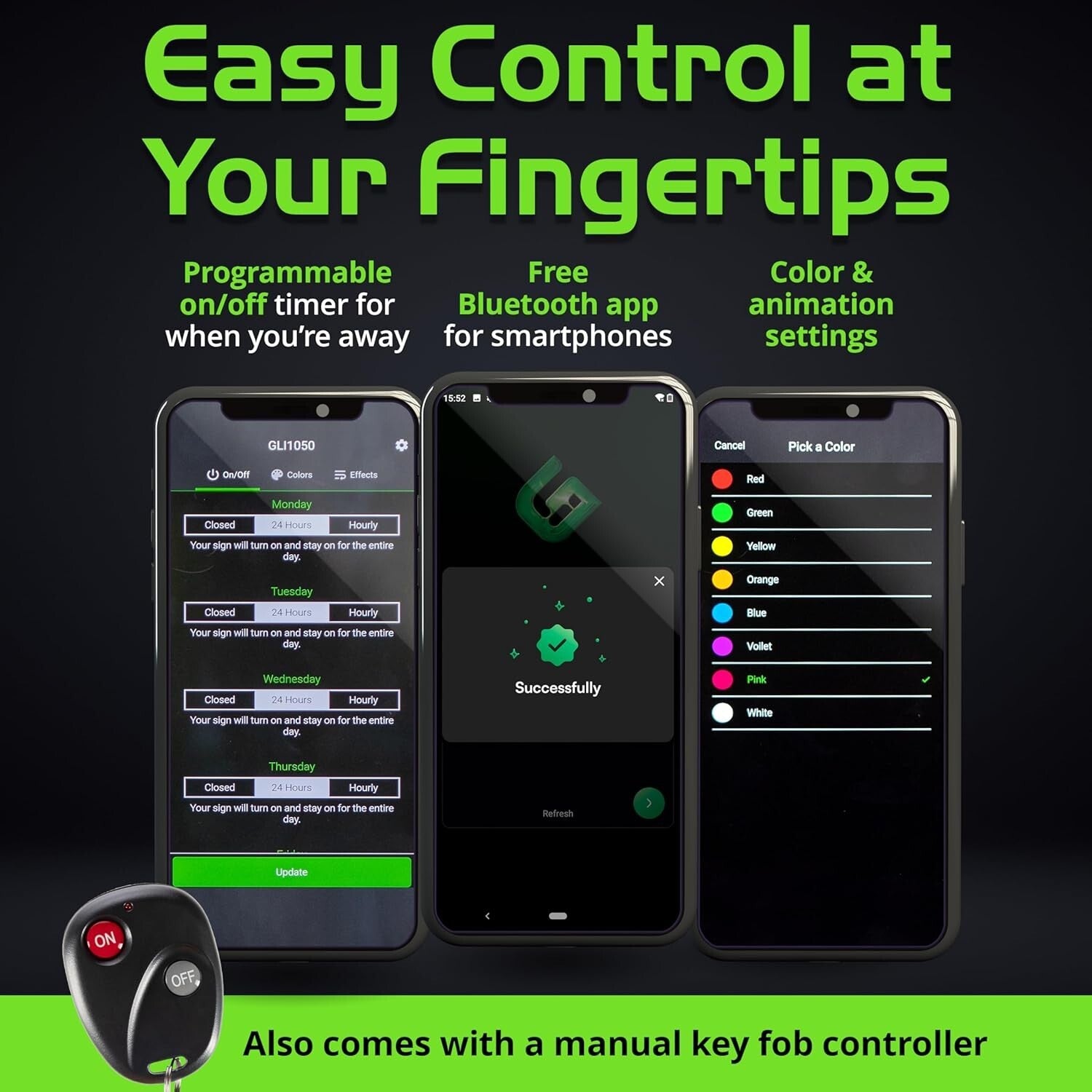 Customizable LED Open Sign - 64 Colors, App Control & Dynamic Display Functions