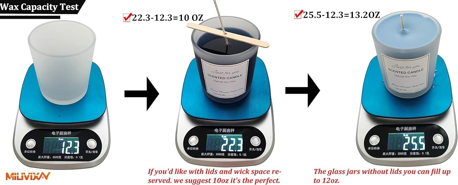 Elegant 12 OZ Frosted Amber Candle Jars with Bamboo Lids - Crafting Kit Included