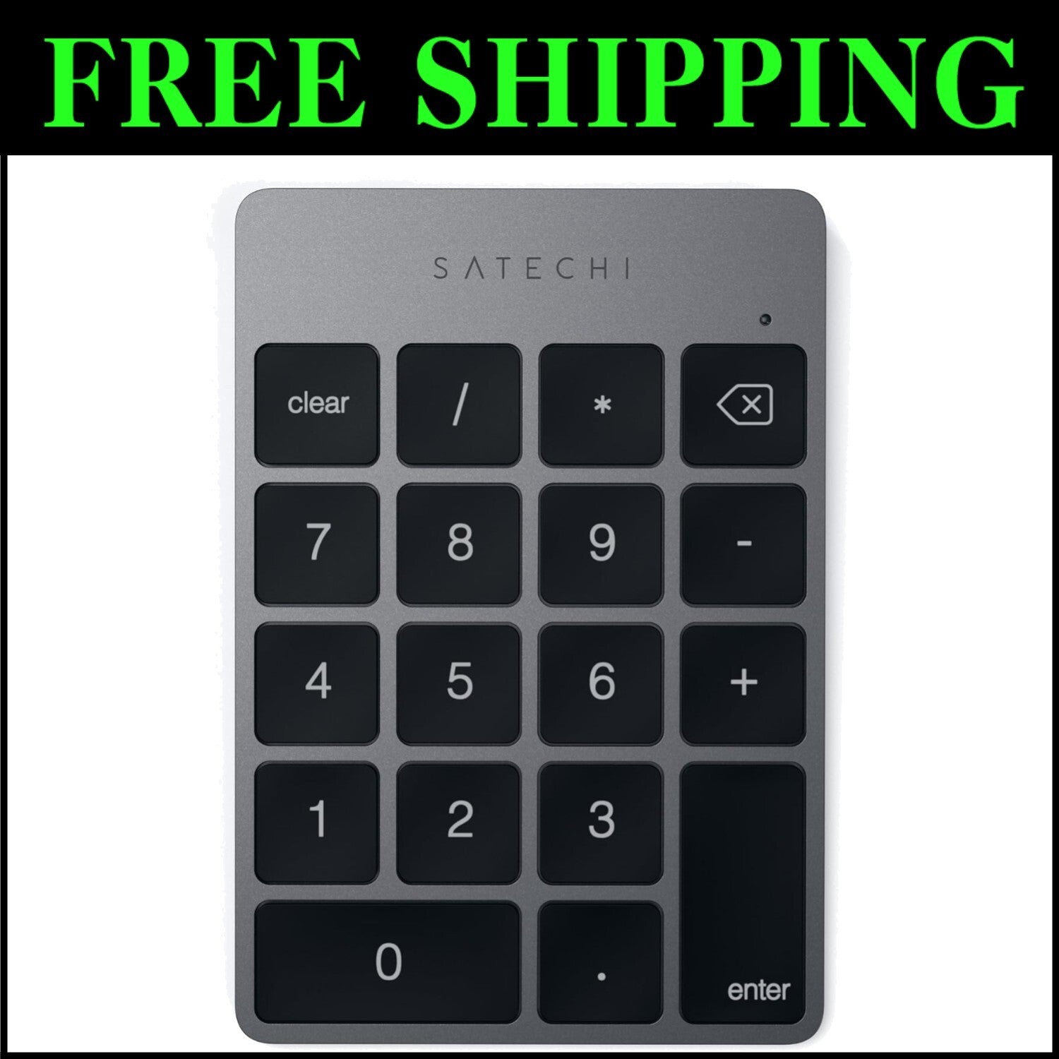 Ergonomic Wireless 18-Key Numeric Keypad for Mac & Windows - Space Gray