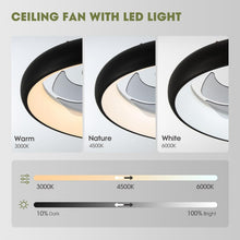 Load image into Gallery viewer, Elegant 20'' Smart Ceiling Fan with Dimmable LED Lights – Remote &amp; App Control