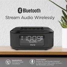 Load image into Gallery viewer, Multifunctional Alarm Clock with Wireless Charging Pad &amp; Bluetooth Music Speaker
