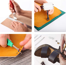 Load image into Gallery viewer, Complete Leather Working Kit with Tools for Stamping, Stitching &amp; More - 372 pcs