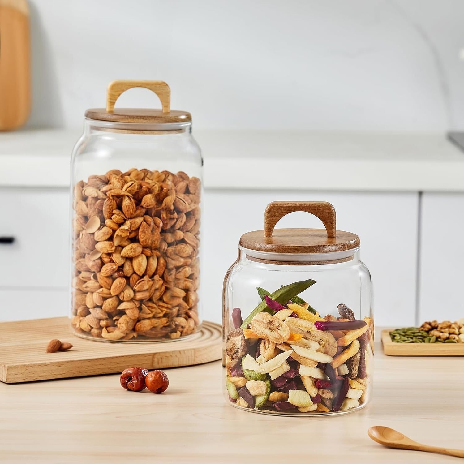 2-Pack Airtight 90oz Glass Jars - Perfect for Laundry Detergent & Pantry Items