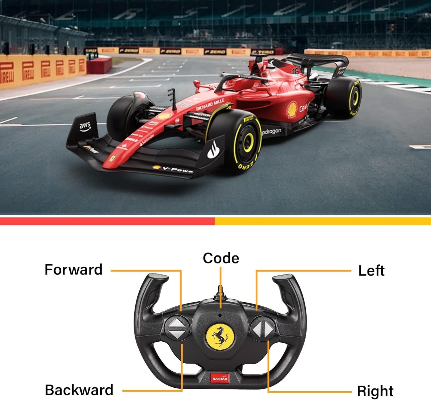 High Gloss 1:12 Ferrari F1 75 RC Car - Ideal Gift for Racing Fans & Enthusiasts