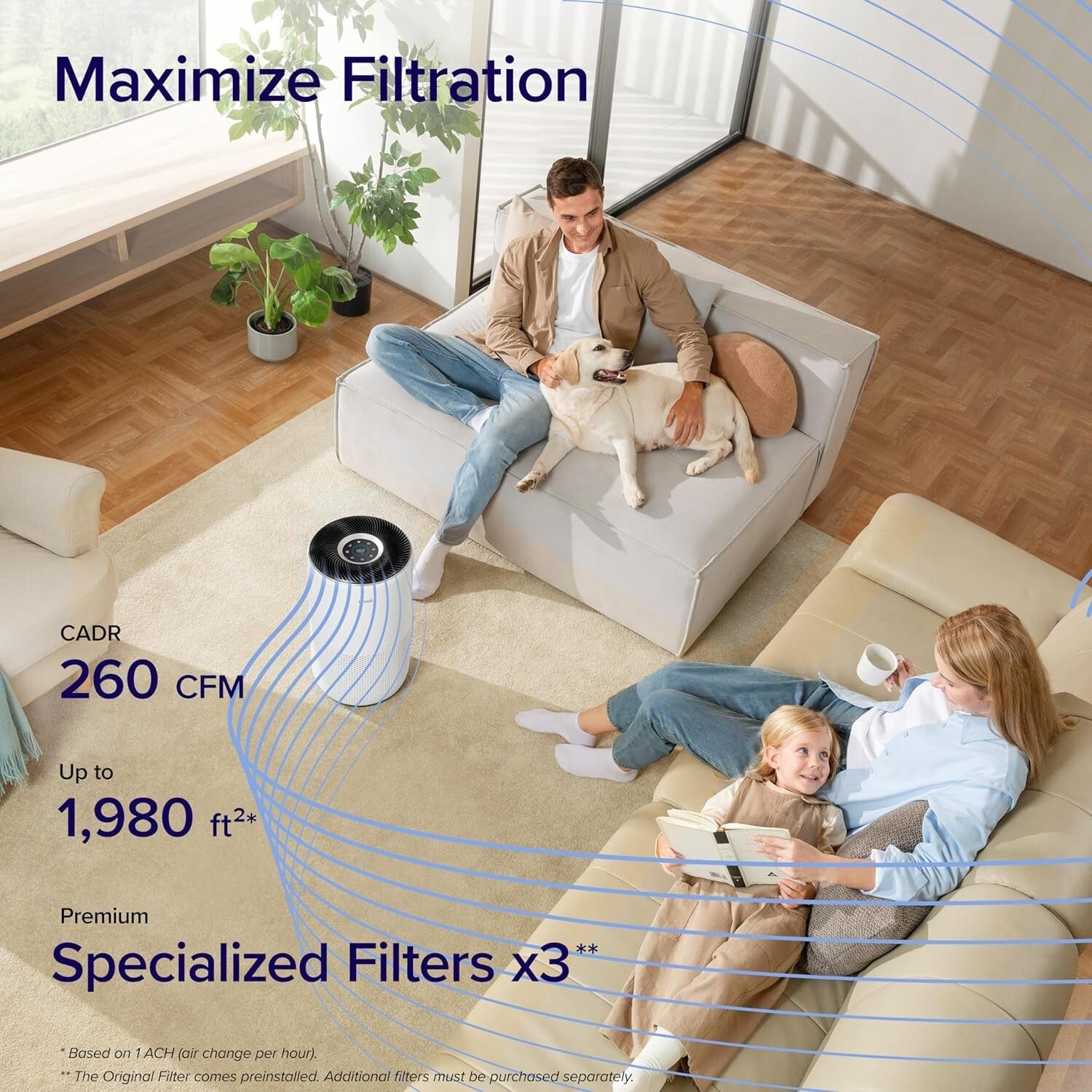 Automatic Air Purifier with Sleep Mode - Smart WiFi & Voice Control Capability