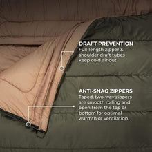 Load image into Gallery viewer, King-Sized TETON Double Sleeping Bag with Compression Sack - Snuggle Together