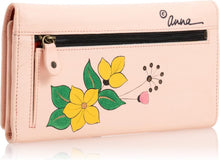 Load image into Gallery viewer, Stylish Hand-Painted Leather Wallet: 7.5” with Magnetic Closure and Coin Pocket