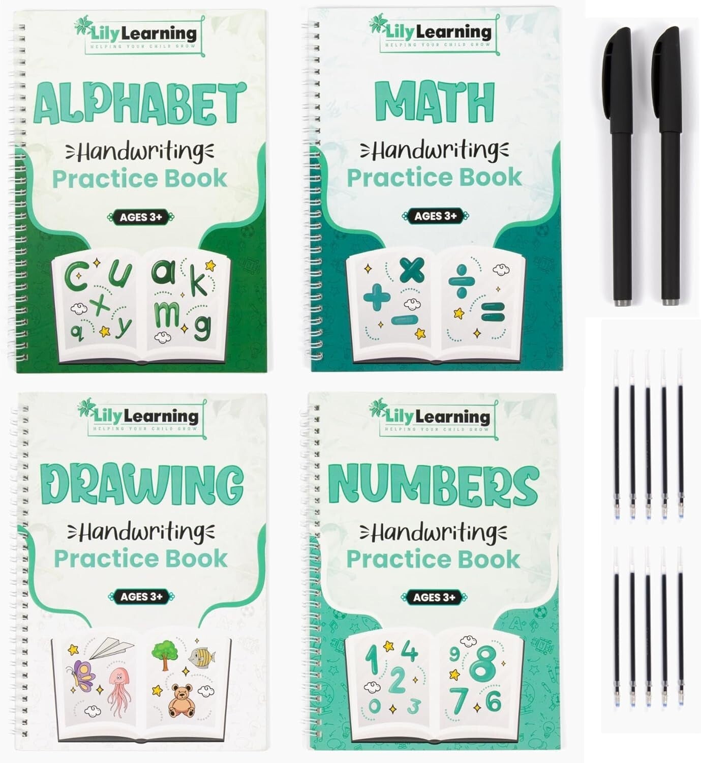 Educational Handwriting Kit - Fun Practice Workbooks with Magical Ink for Kids