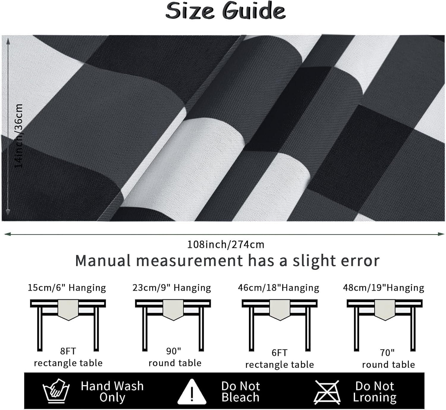 Fashionable 12-Pack Gingham Table Runners 14" x 108" for Stylish Dining Events