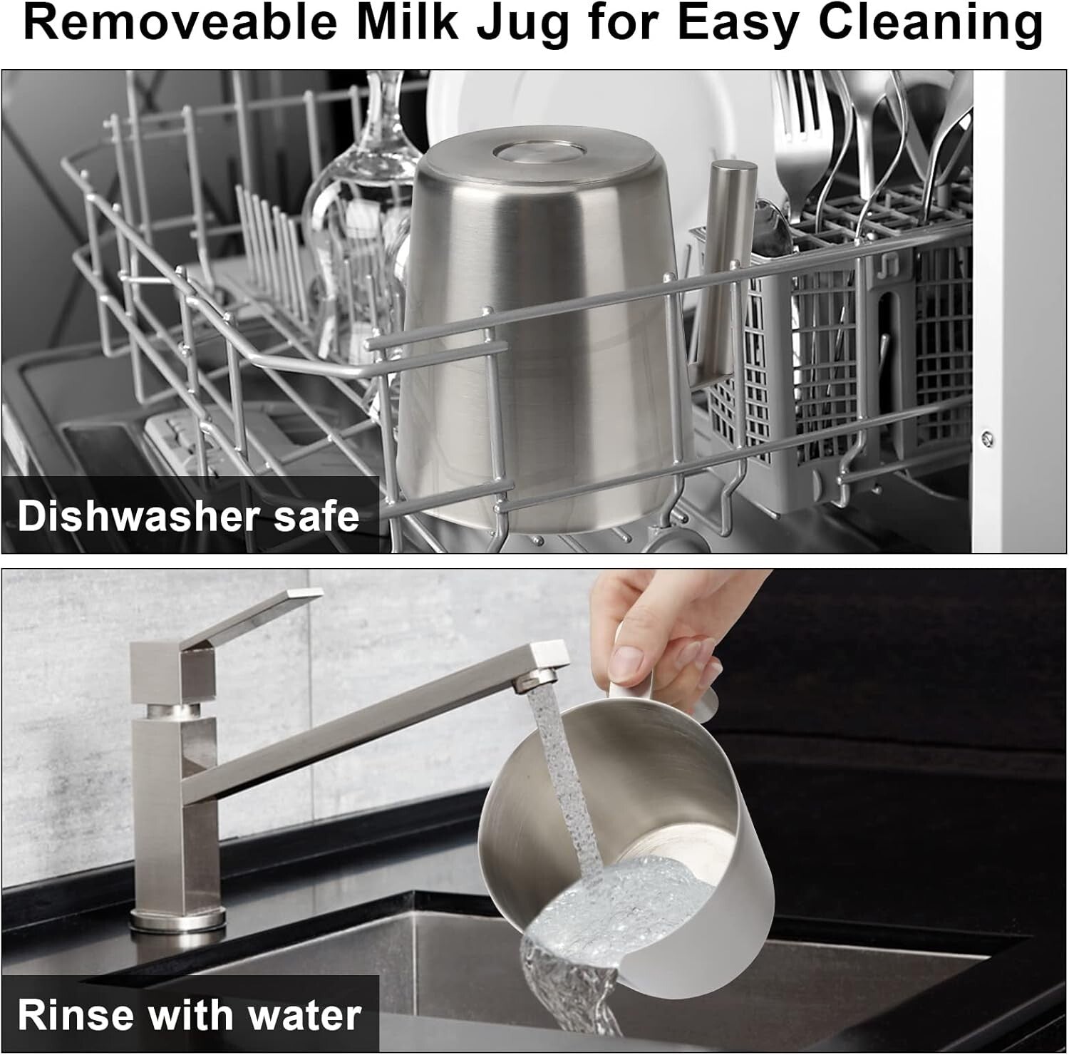 Stainless Steel Electric Milk Frother & Hot Chocolate Maker - 17oz Capacity