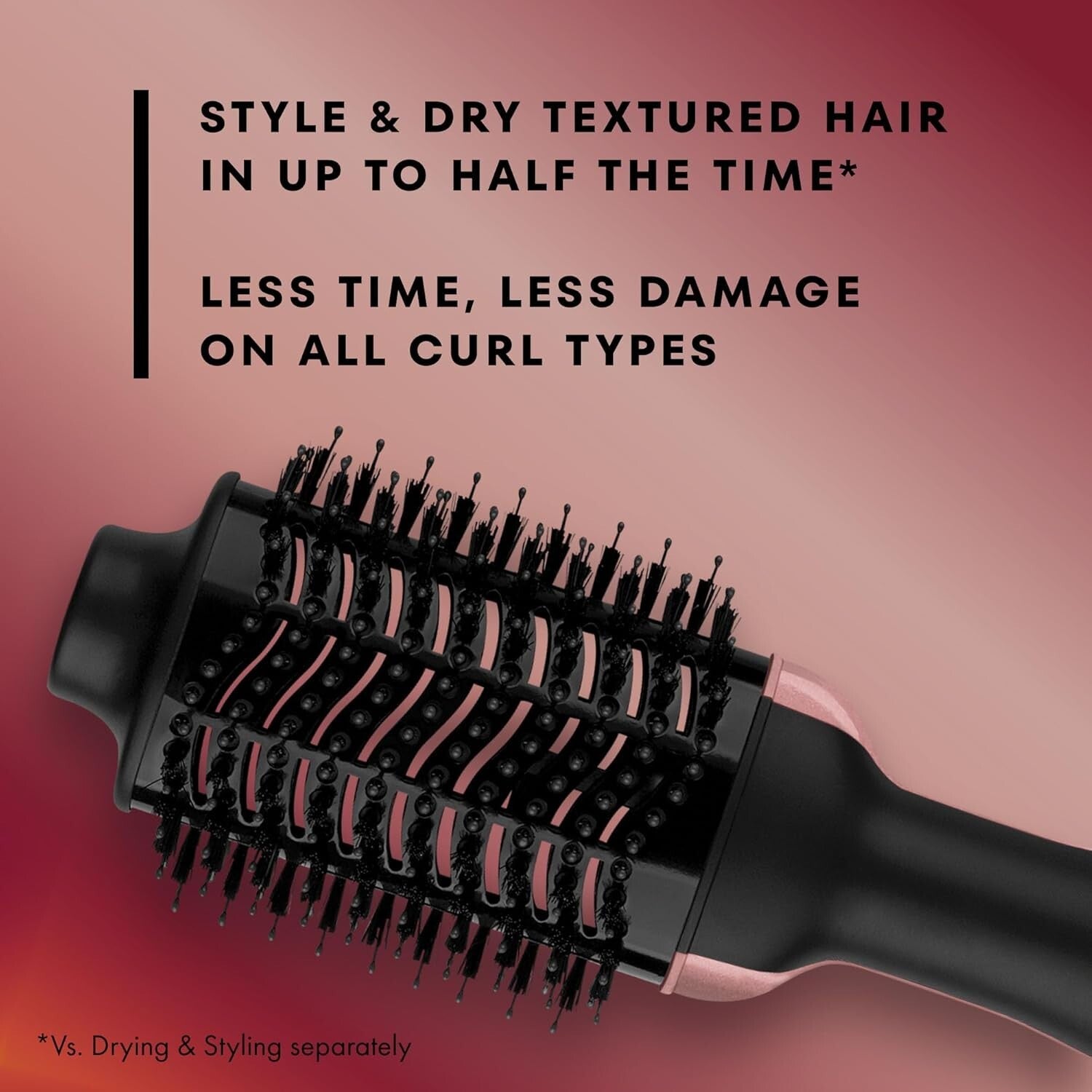 Unique Oval Hair Dryer & Styler - Pink-Black Ionic Technology for Frizz Control