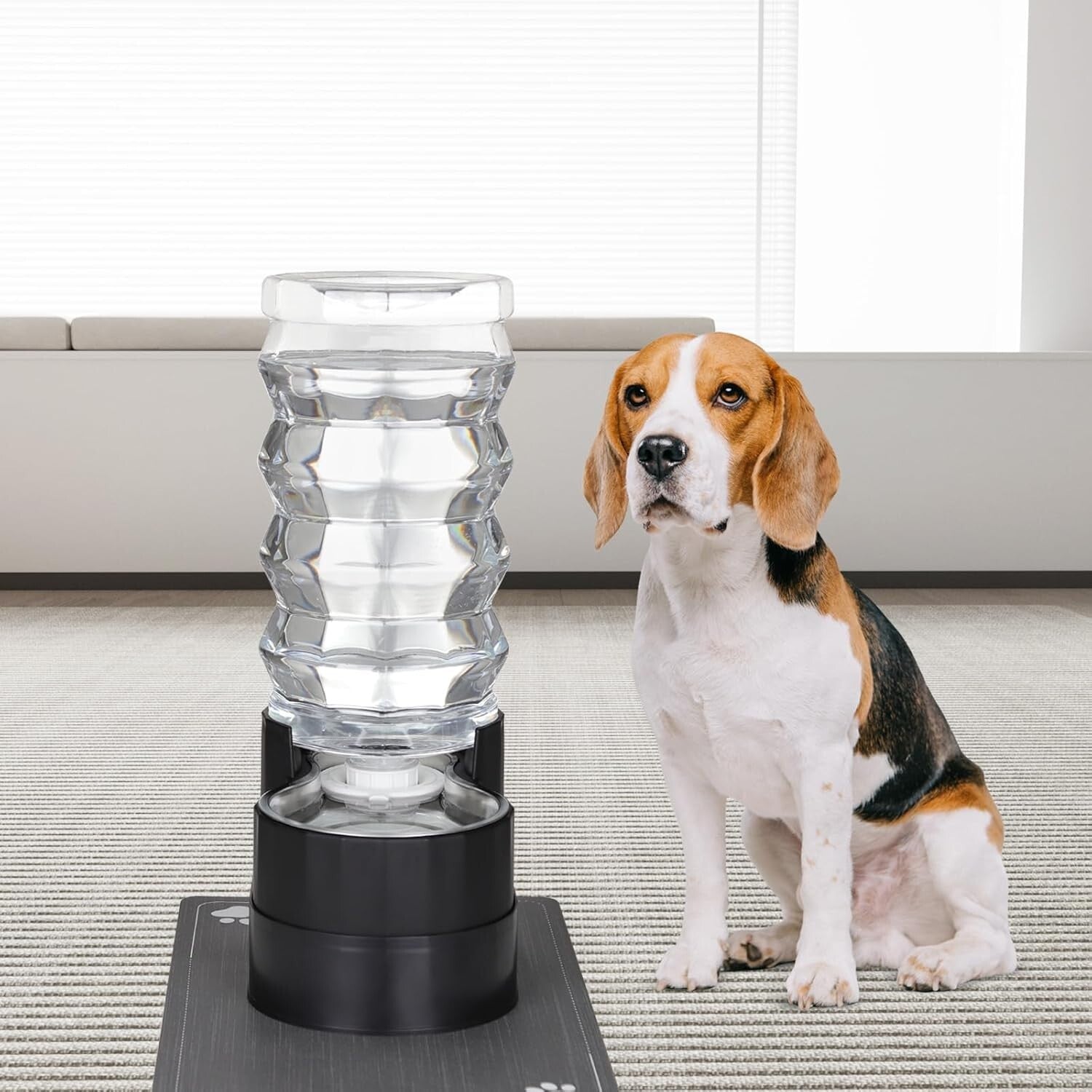 9L Automatic Gravity-Fed Pet Waterer for Large Dogs and Cats - Stainless Steel