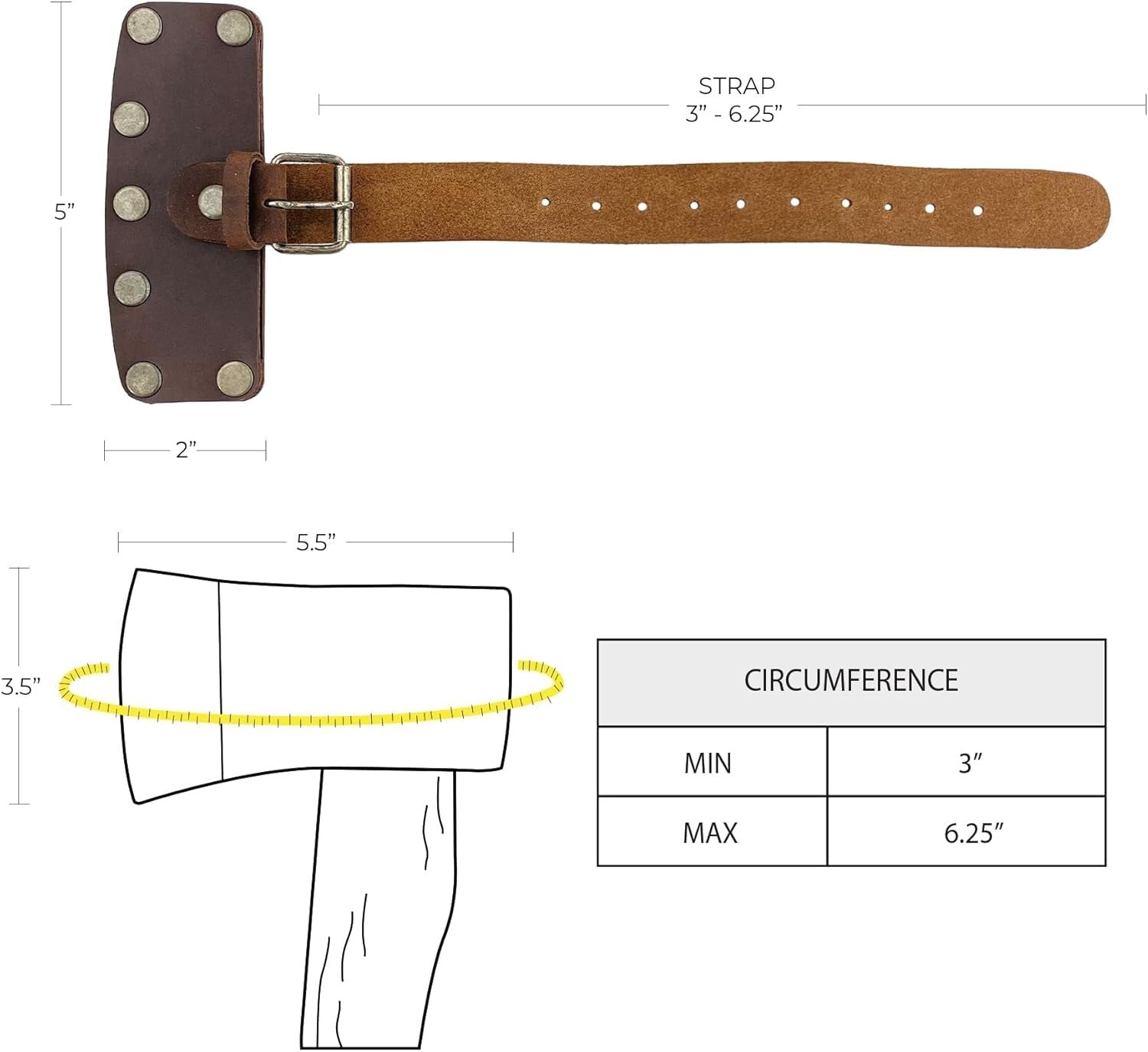 Handmade Full Grain Leather Hatchet Sheath with Adjustable Strap - Rustic Charm