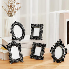 Load image into Gallery viewer, Ornate 15-Piece Black &amp; Silver Mini Picture Frames for Home &amp; Wedding Decor