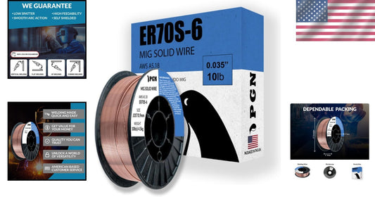 ER70S-6 MIG Welding Wire .035" - 10lb Spool, Low Splatter, Precision Control