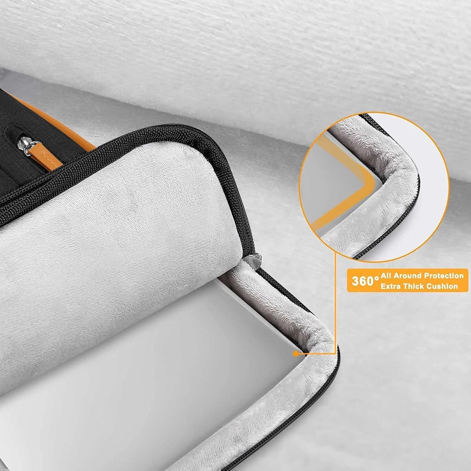 Elegant Black Laptop Shoulder Bag with Trolley Compatibility & 4 Zipper Pockets