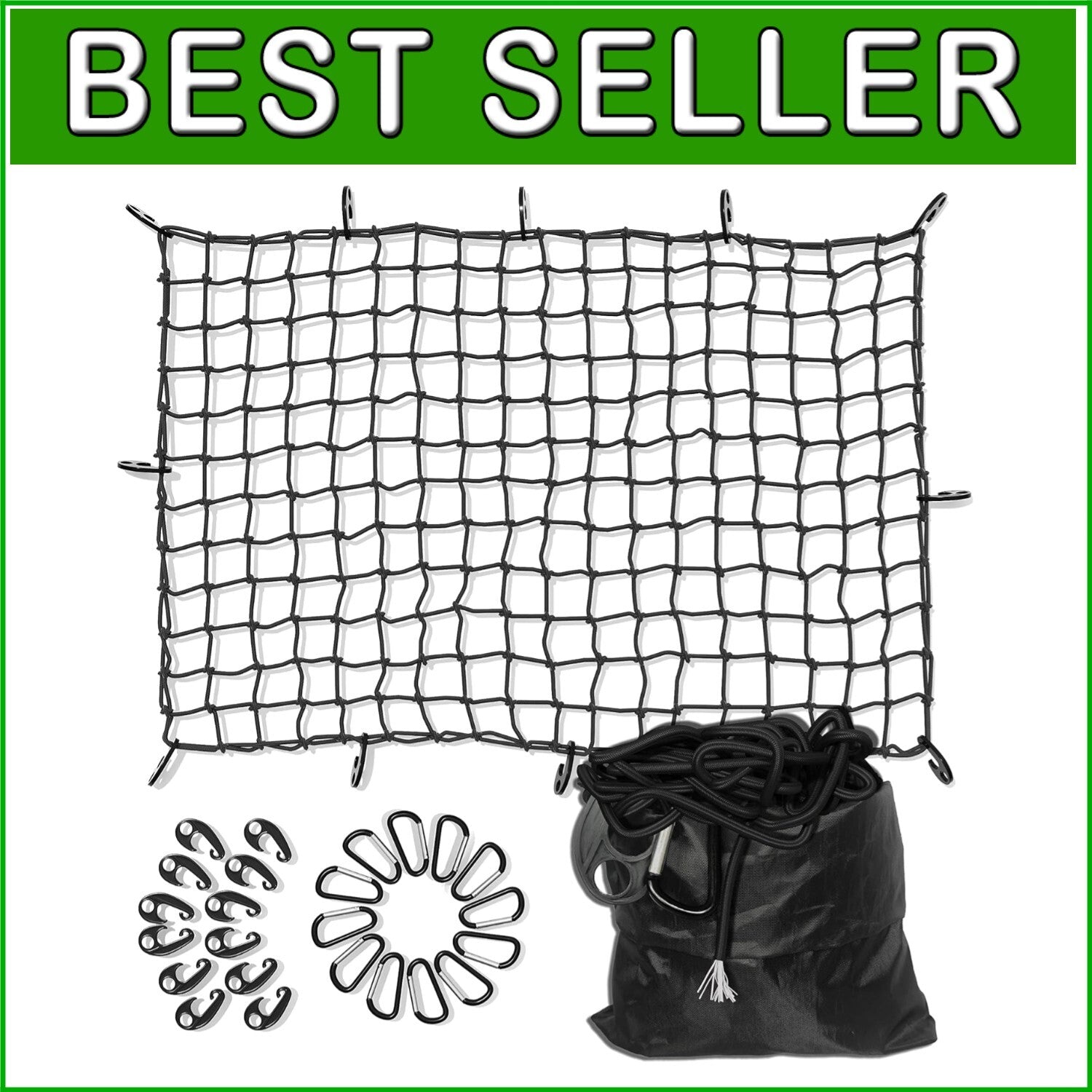 Durable 4'x6' Truck Bed Bungee Net - Perfect for Outdoor Adventures & Transport