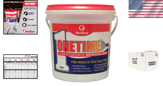 ONETIME Lightweight Spackling - 1 Gallon No-Sand Formula for Effortless Repairs