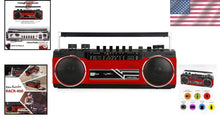 Load image into Gallery viewer, Portable Bluetooth Boombox - Retro Cassette Player, AM/FM Radio &amp; USB - Red