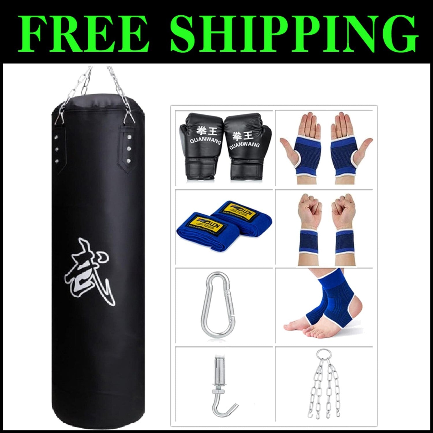 Complete Indoor Boxing Set: 4ft Heavy Bag, Gloves & Accessories for All Ages