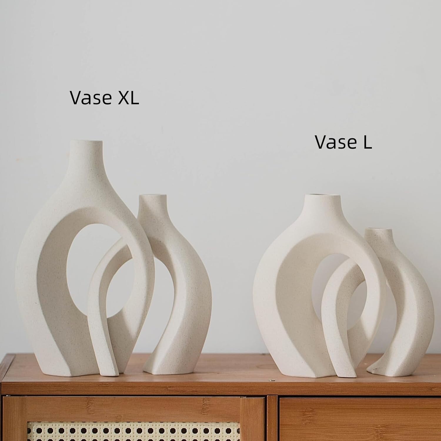 Extra Large Nordic Modern Flower Vases - Set of 2, Unique Snuggle Design