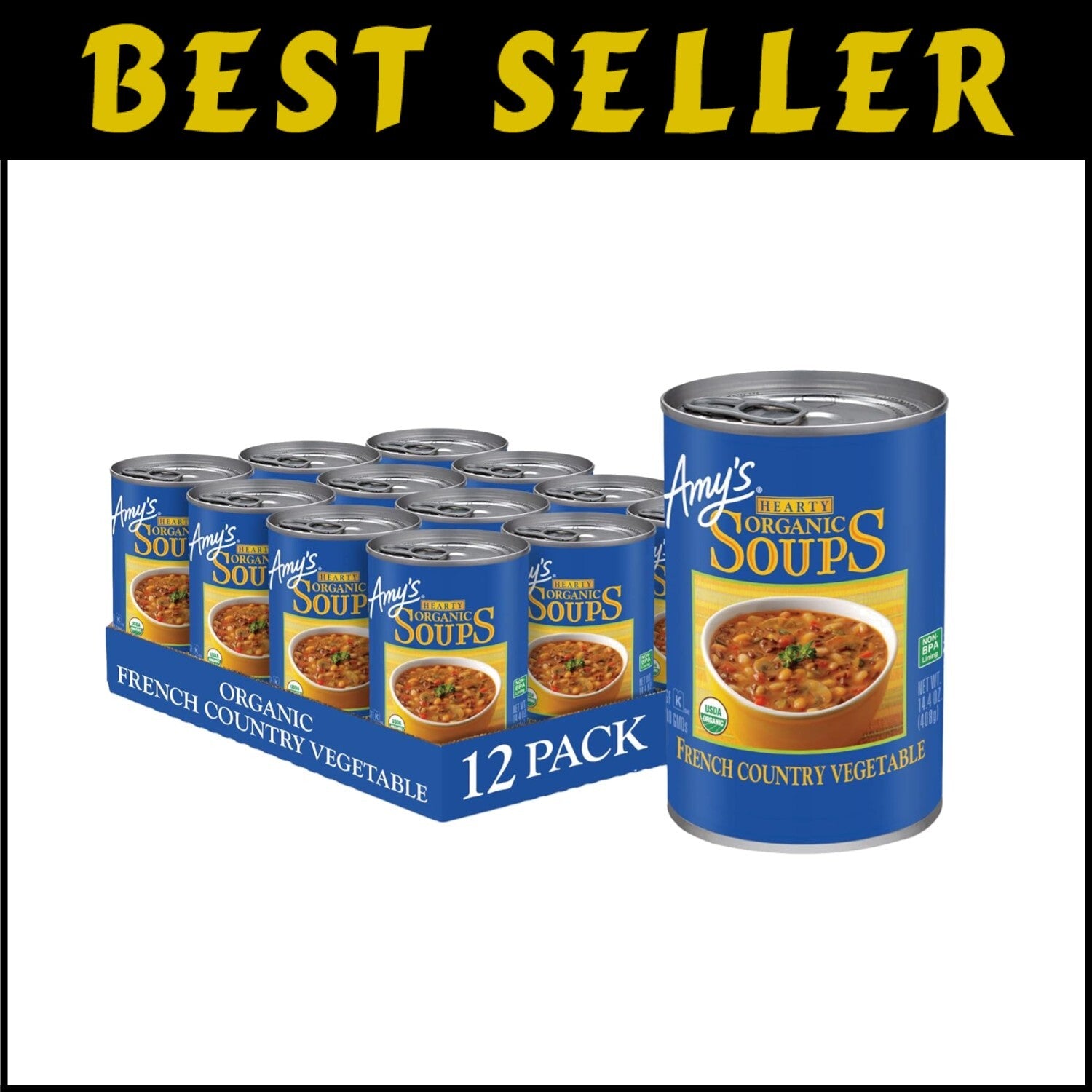 Quick & Delicious Vegan French Country Soup – Organic 12-Pack by Amy's Kitchen