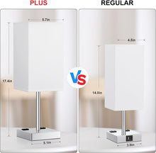 Load image into Gallery viewer, Stylish Touch Night Lamp with USB &amp; AC Outlets - Perfect for Bedroom or Office