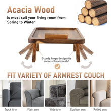 Load image into Gallery viewer, Adjustable Armrest Table with 360° Phone Holder - Modern Acacia Wood Design