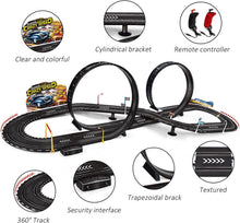 Load image into Gallery viewer, Kids Electric Slot Car Racing Set - Includes 2 Cars, Loop, and Fly-Over Track