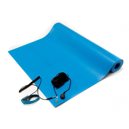 Durable Blue ESD Anti-Static Table Mat - 60”x24” with Essential Accessories
