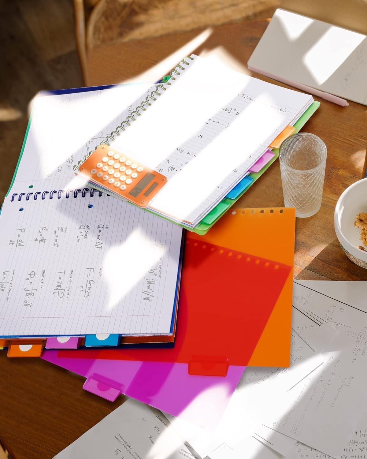 5 Subject College Ruled Notebook Set - Durable Vinyl with Pocket Dividers