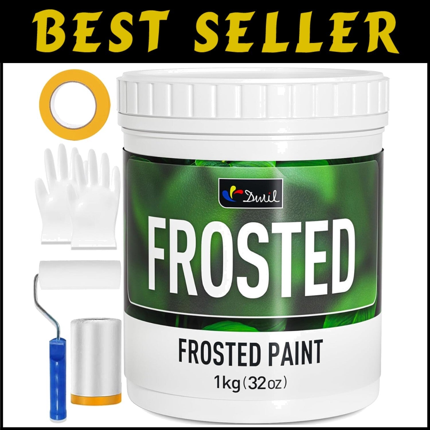 Frosted Glass Window Paint - 32oz Privacy Spray for Indoor Use - Complete Kit