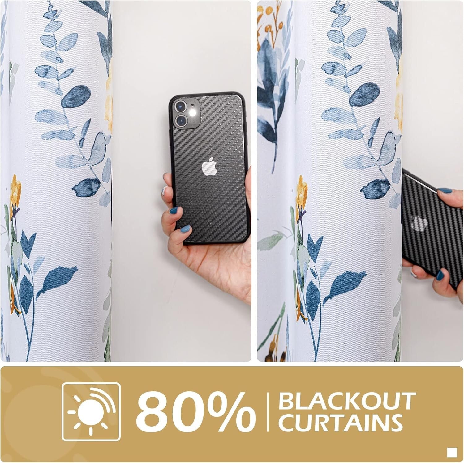 Elegant Floral Curtains 84" Long - Insulated Grommet Drapes for Privacy