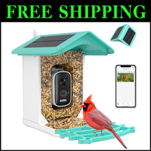 Load image into Gallery viewer, Eco-Friendly Smart Bird Feeder: AI Recognition &amp; Night Vision for 11,000 Species