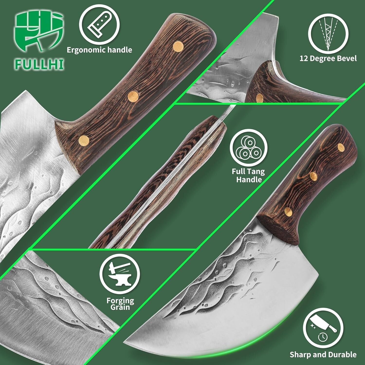 Ultimate 17-Piece Butcher Knife Set - Carbon Steel & Essential Tools Included