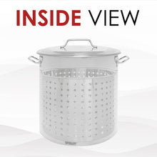 Load image into Gallery viewer, Versatile 40QT Stainless Steel Stockpot with Steamer Basket - Ideal for Boiling