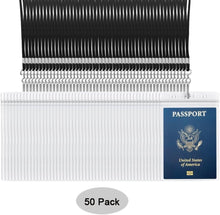 Load image into Gallery viewer, Durable Clear PVC 50-Pack Passport and ID Holders with Black Lanyards Included