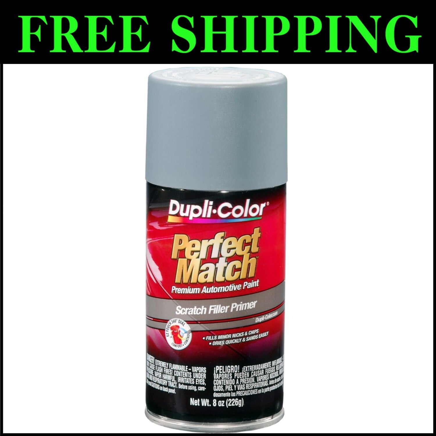 Perfect Match Gray Scratch Filler Primer - 8 oz. Aerosol, Quick-Dry - Pack of 6