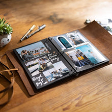 Load image into Gallery viewer, Rustic Buffalo Leather Photo Album with Leather Strap - 30 Page Scrapbook