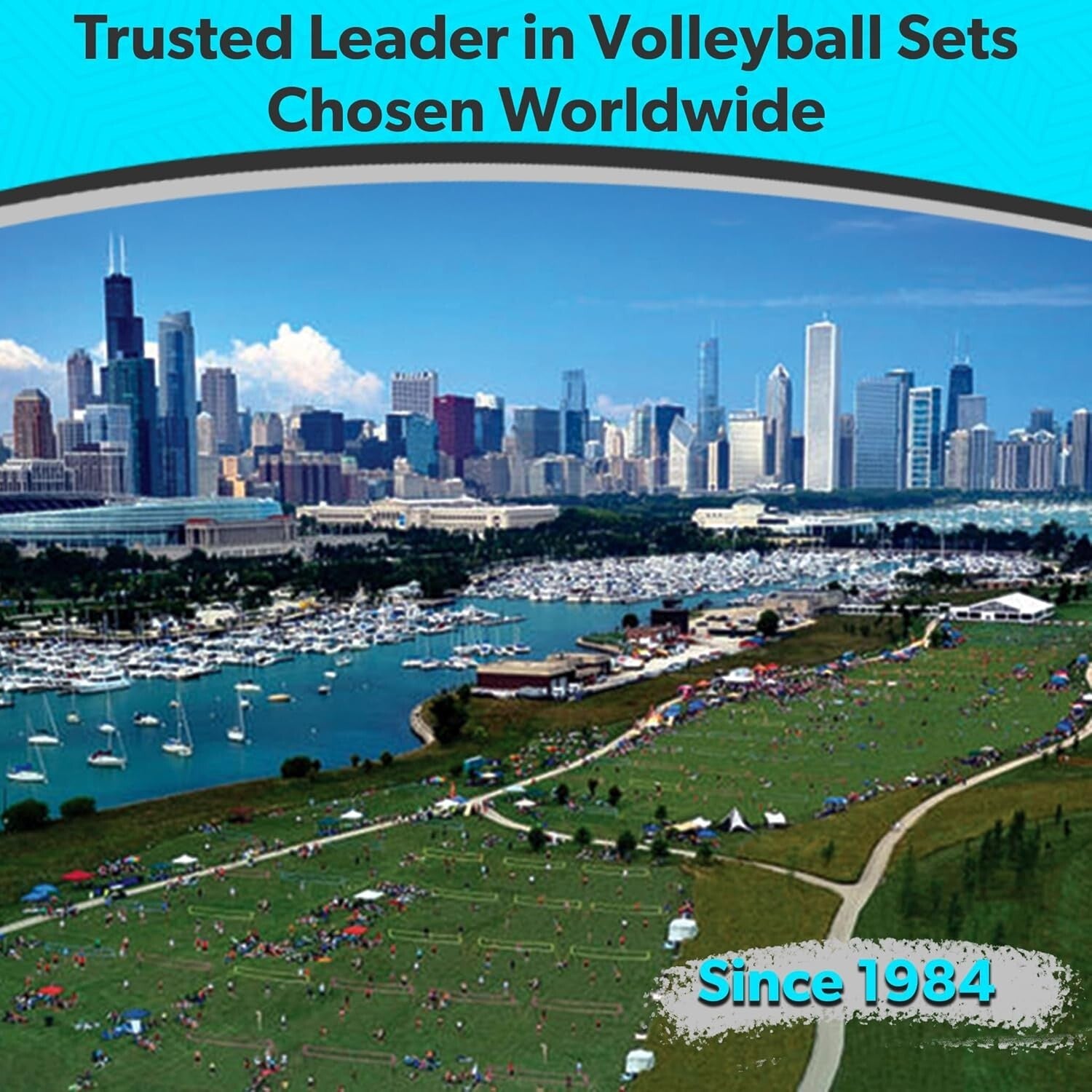 Durable Aluminum Outdoor Volleyball Net System with Ground Stakes - Easy Setup