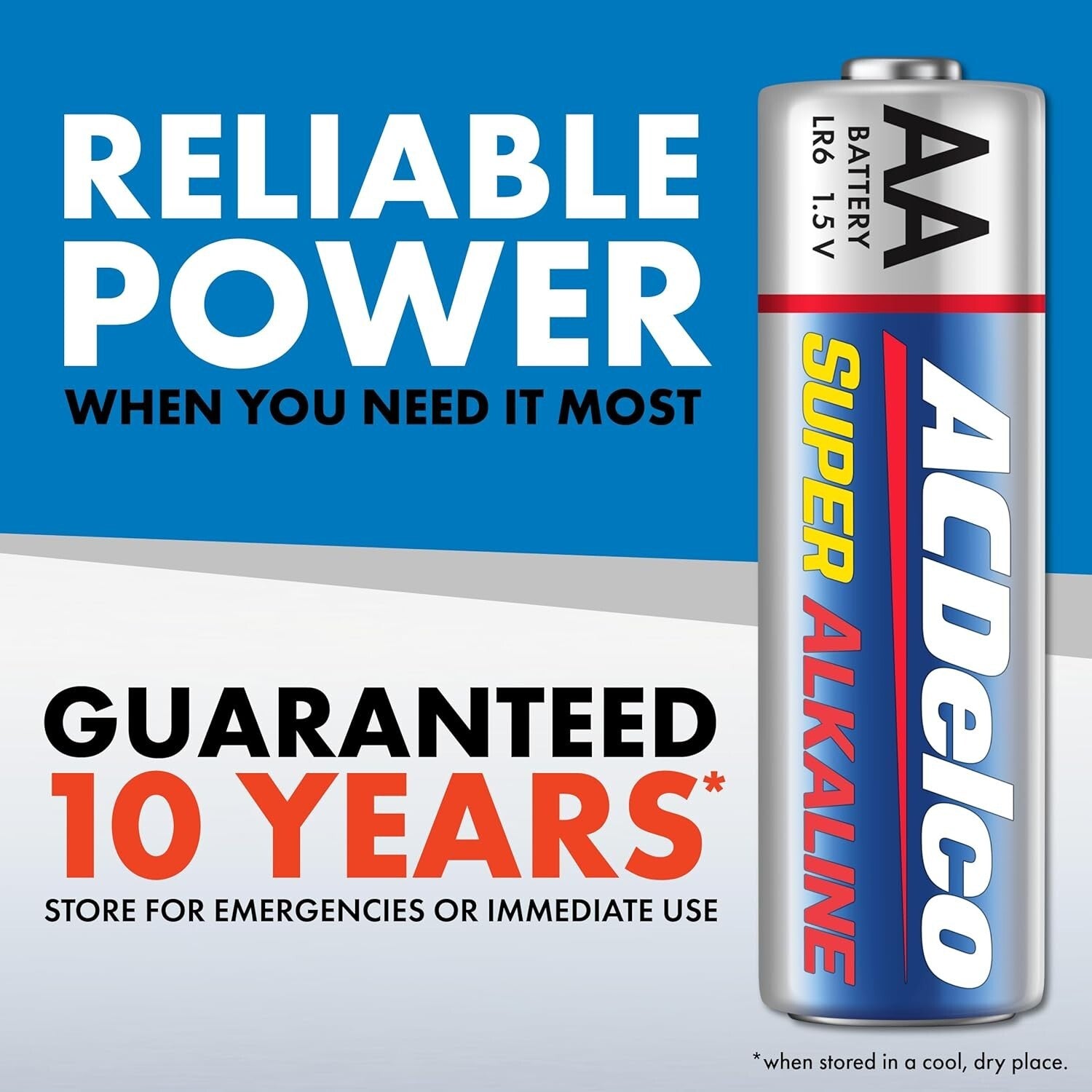ACDelco 200-Count AA Super Alkaline Batteries, 10-Year Shelf Life Power Pack