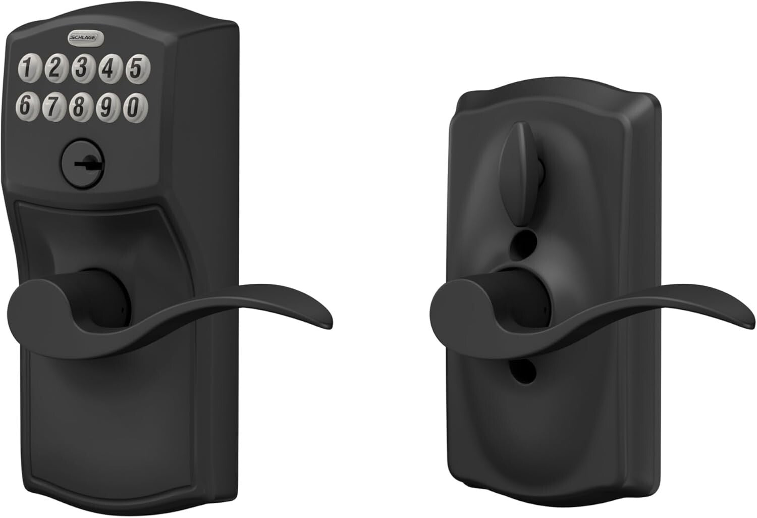 Durable Zinc Keypad Entry Lock - Matte Black Finish for Smooth Operation