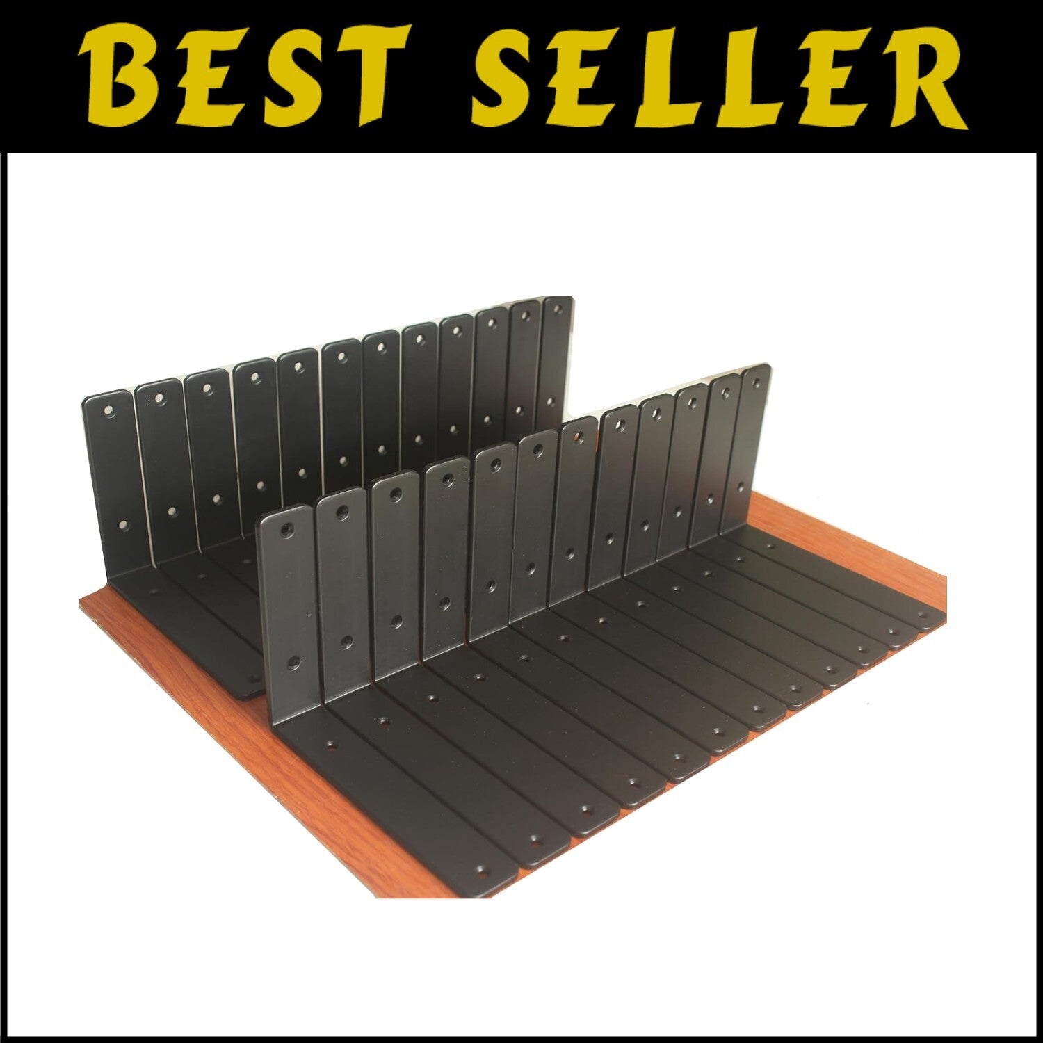 Multi-Purpose 24 Pack of Heavy-Duty Black Shelf Supports - Easy Install Design